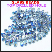 Wholesale 95pcs charms faceted glass beads charms glass necklace accessories size 10x20mm 3 colors 2024 - buy cheap