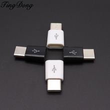 TingDong 10 шт./лот USB 3,1 Type C штекер к Micro USB гнездовой адаптер Type-C Конвертер Разъем USB-C черно-белый 2024 - купить недорого