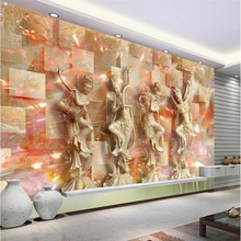 beibehang Chinese classical four beautiful 3D TV background wall custom large fresco green wallpaper papel de parede 2024 - buy cheap