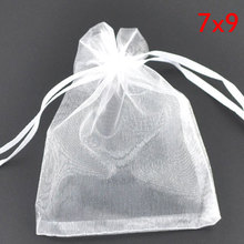 Оптовая продажа 100 белые свадебные подарочные сумки и мешочки из органзы 9x7 см (W00445 X 1) 2022 - купить недорого
