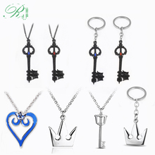 RJ Kingdom Hearts Keychains Pendants Oblivion Forgotten Blade Keyblade Crown Heart Logo Car Keyring Women Men Game Jewelry 2024 - buy cheap