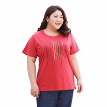 Fashion Large size Summer T-shirt Women Printed Short sleeve Tees Cotton Casual Tops Female Loose T-shirt 3XL-7XL 110kg can worn 2024 - buy cheap