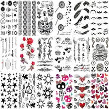 Waterproof Temporary Tattoo Sticker Sexy Arm Body Art Tattoo Stickers Men Women Removable Feather Jewelry Tattoo Decals 2024 - buy cheap