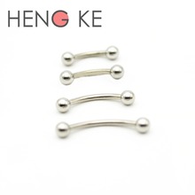 Barras de anillo de acero quirúrgico para cejas, barra curvada de 1,2mm, 6mm, 8mm, 10, 12, 14, 16, joyería para Piercing corporal, barra de vientre de calibre 16 2024 - compra barato