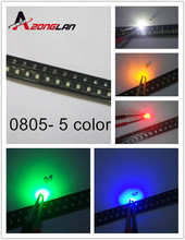 SMD 500 Led ultrabrillante, diodo de luz LED transparente, 5 colores, rojo/verde/azul/amarillo/blanco, envío gratis, 0805 unids/lote 2024 - compra barato