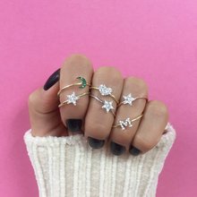 Mini letter ring A TO Z  name new 26 Alphabet Initial ring women minimal delicate star heart cz stack jewelry 2024 - buy cheap