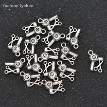 fashion lychee 15pcs Hair Dryer Scissors Tibetan Silver Bead Pendant For DIY Jewelry Making Necklace Metal Charms 2024 - buy cheap