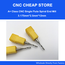 One Single Flute Aluminum Cutting Blades CNC Bits 3.175*12mm 2024 - buy cheap