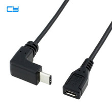 Черный 15 см USB 3.1 USB 3.1 type-c USB-C прямой изогнутый штекер для USB 3,1 микро-USB 2,0 микро-гнездовой Кабель-адаптер для зарядки и передачи данных 2024 - купить недорого