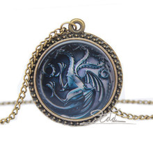 Song Of Ice And Fire Game Of Thrones Targaryen Dragon Badge Necklaces Charms Handmade Jewelry Glass Cabochon Dome Pendants 2024 - buy cheap