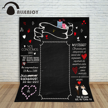Allenjoy Photographic background Blackboard heart romantic wedding original design vinyl custom photography backdrops 8x8ft 2024 - buy cheap