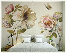Papel de parede murais 3d pintado à mão para paredes flor mural de parede para sala de estar 2024 - compre barato