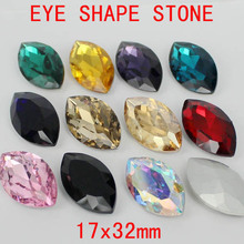 20cs 17x32mm Marquise Glass Stones Eye Shape Loose Imitation Crystal Rhinestones Great For Scrap Booking Home Decoration 2024 - buy cheap