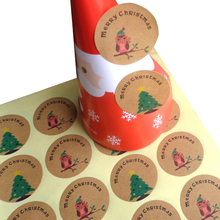 120pcs/Lot Kawaii Merry Christmas Tree Owl  christmas gift Cake Packaging Sealing Label Sticker Adhesive Gift For Children 2024 - buy cheap