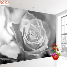 ShineHome-серый цветок розы 3d настенная бумага s для 3 d гостиной столовой детской фото настенная бумага рулоны настенная бумага украшение для дома 2024 - купить недорого