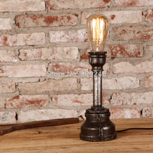 Lâmpada de edison., iluminação artesanal de mesa para cafeteria, ferro de ferro, enferrujado, tubo de água. 2024 - compre barato
