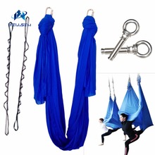 5meter 1set Deluxe Aerial Flying Anti-gravity Yoga Hammock Swing  Yoga +1 pair carabiner +1 pair daisy chain+1pair ring mount 2024 - buy cheap