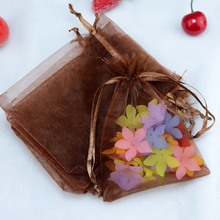 Wholesale 500pcs/lot Drawable Coffee Small Organza Bags 5x7cm Favor Wedding Christmas Gift Bag Jewelry Packaging Bags & Pouches 2024 - buy cheap