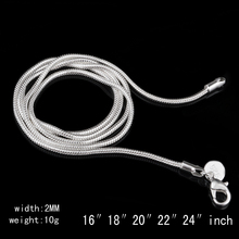 Width 2mm Simple Silver Plated Snake Chain Necklace for Woman16-24 inch Dropshipping Wholesale 2024 - buy cheap