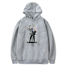 Толстовка рыцарская с капюшоном для мужчин и женщин, Модный пуловер в стиле хип-хоп, в стиле Харадзюку, Серое худи в стиле рыцарь с вырезами для игр, Свитшот 2024 - купить недорого