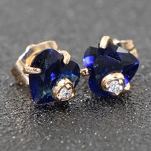 HeeZen Fashion Blue Stone Earrings for Women Heart Earring Luxury Jewelry Brincos Earings 2017 2024 - buy cheap