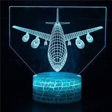 Lámpara LED 3D con tema de avión de pasajeros, luz nocturna con 7 colores que cambian, lámpara de ambiente táctil, regalo de Navidad, envío directo 2024 - compra barato