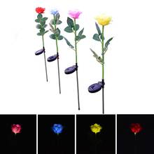 LumiParty Solar-powered LED Rose Flower Lawn Lamp Landscape Light Festival Yard Home Garden Decoration 2024 - buy cheap