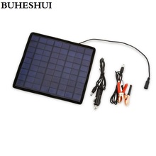 Buheshui carregador de painel solar 18v 5.5w, carregador de bateria para carro/moto potência outros 12v bateria recarregável frete grátis 2024 - compre barato