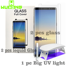 2pcs Screen Protector For Samsung S9Plus S10 Plus Note20 ultra Tempered Glass Liquid Full Glue UV mate 20 30 pro P30 Pro P40 Pro 2024 - buy cheap
