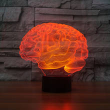 Creative 3D Desk Lamp Led Bedroom Bedside 7 Color Changing Luminous Brain Cerebellum Modelling Night Lights Decor Creative Gifts 2024 - buy cheap