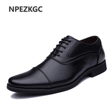 2021 Men Dress Shoes Simple Style Quality Men Oxford Shoes Lace-up Brand Men Formal Shoes Men Leather Wedding Shoes 2024 - buy cheap