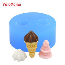 X061YL One Set 1Pc Mold Icecream Flexible Silicone Mold 10mm - Bakeware Polymer Clay Molds, Fondant Mould 2024 - buy cheap