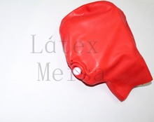 Rolling mouth design bdsm latex hood gap open nostrils and with back zipper decorations 2024 - buy cheap