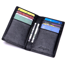 Top Genuine Leather Card Holder RFID Blocking Wallet Men Brand Business ID Credit Card Holder Fashion Cow Leather Card Purse R17 2024 - buy cheap