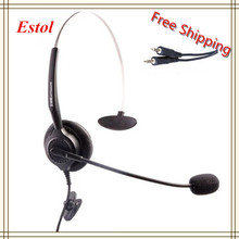Aiteou 3.5mm dual plugs compluter headset volume adjustable mute key call center earphone headphone Mono monaural single ear 2024 - buy cheap