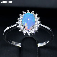 ZHHIRY-Anillo de ópalo de fuego Natural para mujer, joyería fina de piedras preciosas de Color 925 anillos de plata esterlina 2024 - compra barato