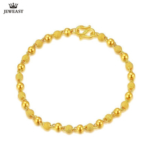 JLZB-pulsera de oro puro de 24K, brazalete de oro sólido 999, elegante, con cuentas esmeriladas, joyería fina clásica, a la moda, nuevo 2020 2024 - compra barato