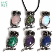 27x53mm 1pc Vintage Owl Necklace Pendant Suspension Necklace Natural Stone Pendant For Women Jewerly Making Necklace Pendant DIY 2024 - buy cheap