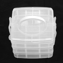 Plastic Bead Containers 3 Layers Rectangle Clear Jewellery Storage Container Total of 18 Compartments155x160x130mm 2024 - buy cheap
