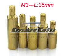 Free Shipping 100pcs New Brass Hex Stand-Off Pillars Male to Female  M3 thread length 35mm,Brass Hex Spacer Standoffs Hex Pillar 2024 - buy cheap
