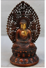 Decoración artesanal de latón de cobre, asiento de tallado dorado de budismo chino de 8 ", Sakyamuni, Tathagata, Buda 2024 - compra barato