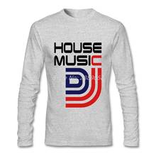 High Quality Mens Long Sleeve tshirt House Music Normal Printed Tee O-Neck Men T-shirts 2024 - buy cheap