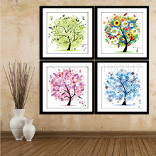 2017 Needlework,DIY DMC 11CT Cross stitch Kit, four seasons tree Pattern Embroidery Cross-stitch Painting Home Decor New 2024 - buy cheap