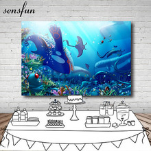 Sensfun Under The Sea Backdrop Shark Fish Backgrounds For Photo Studio Customized 7x5FT Vinyl 2024 - buy cheap