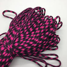10yds/Lot Mxi color Paracord Bracelets Rope 7 Strand Parachute Cord CAMPING HiKING #Rose+black 2024 - buy cheap