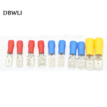 50pcs  Male Red blue yellow 2.8mm 4.8mm 6.3mm  Insulated Spade Wire Connector Electrical Crimp Terminal 2024 - buy cheap