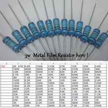 Free Shipping 100pcs 4.7R DIP Resistors Colored ring 3W 4.7ohm 1% Metal Film Resistor other value pls check page 2024 - buy cheap