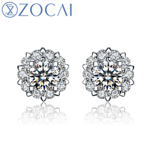 ZOCAI earrings Drown In Love "0.6 Carat Diameter Effect" 0.20 CT  Certified 18K White Godl Diamond Stud Earrings E00756 2024 - buy cheap