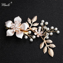 Miallo Handmade Gold Color Flower Hair Clips Wedding Hair Ornaments Headpieces Jewelry Accessories for Women 2024 - buy cheap