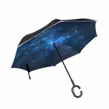 The Milky Way Printed Reverse Umbrella Long Handle Double Layer Inverted Umbrella  Romantic Creative Windproof Women Umbrellas 2024 - buy cheap